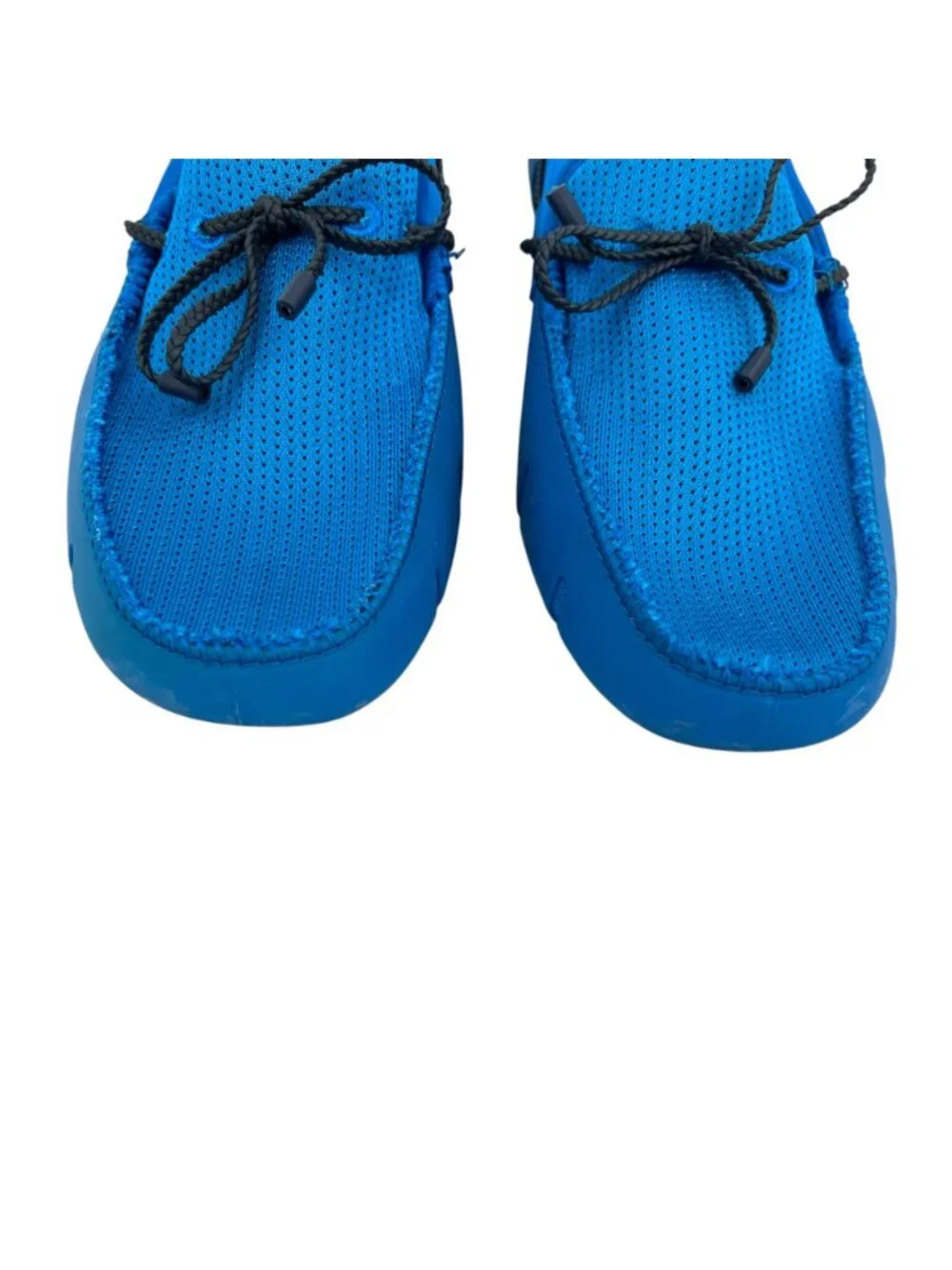 Swims Mens Braided Lace Blue Perforated Rubber Loafers Size 7 Water-Friendly